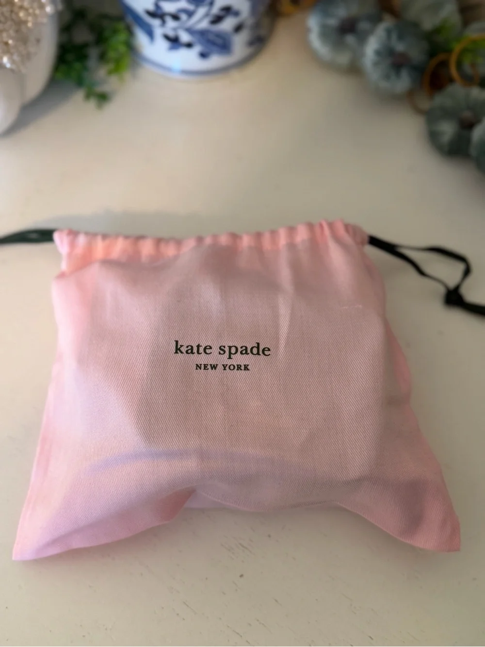 kate spade Black Saffiano Leather Jewelry Case with Gold Logo